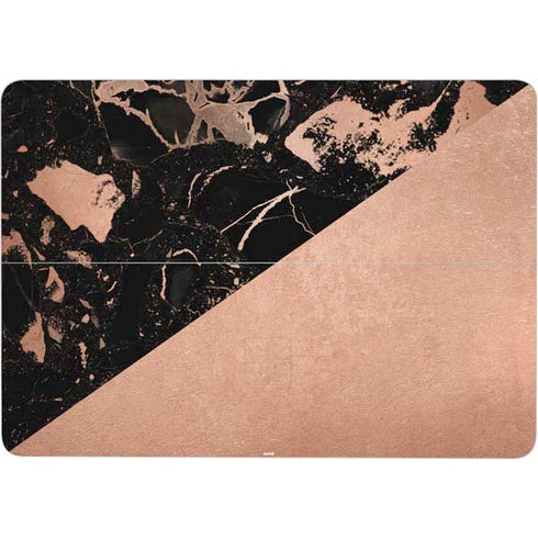 Black and Rose Gold Marble Split Surface Laptop Studio Skin